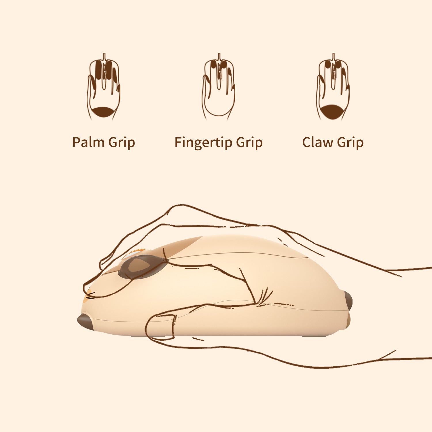 Akko Marmot Computer Mouse Ergonomically Design