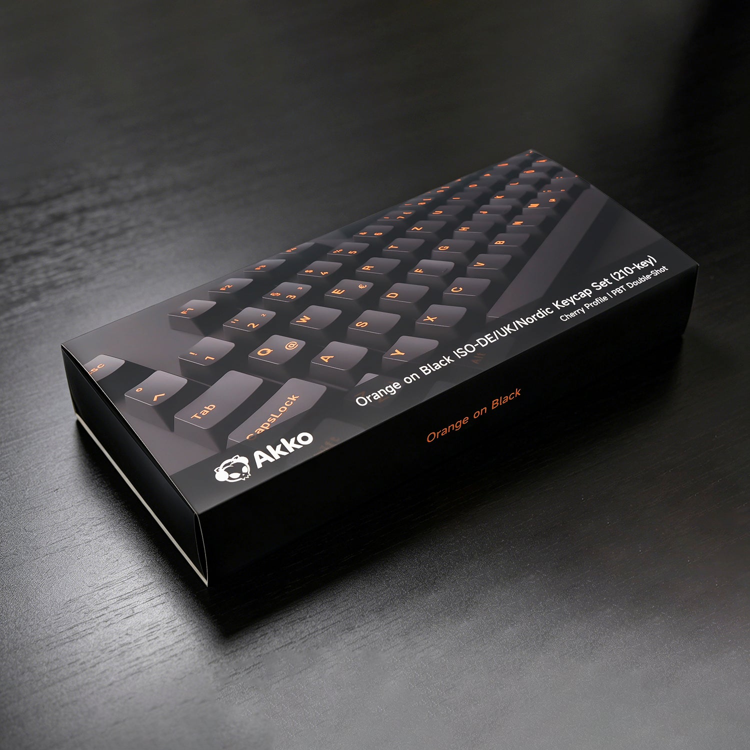 Akko Orange on Black ISO-DE/UK/Nordic Keycap Set (210-key) Package