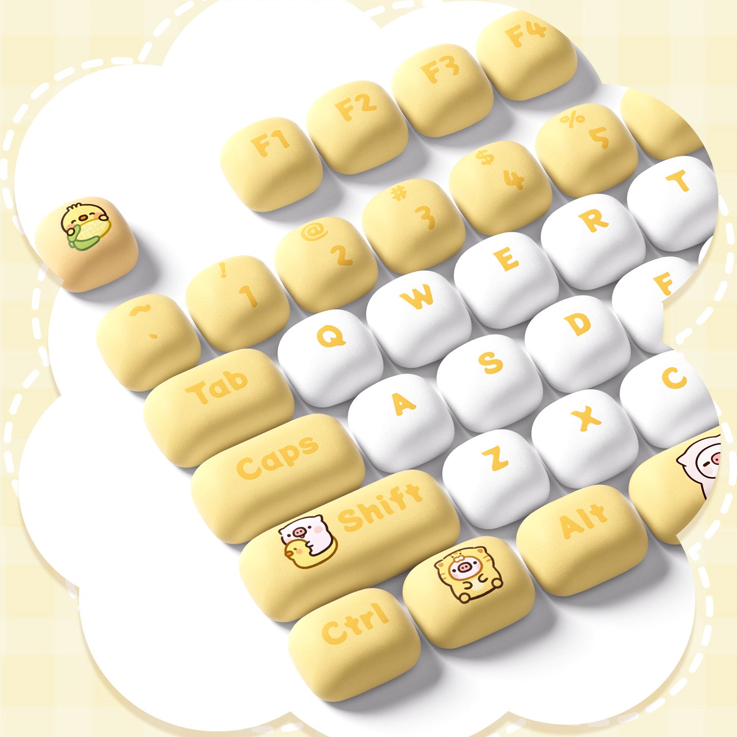 POCO Family - POCO Duck Keycap Set PBT Dye-sub