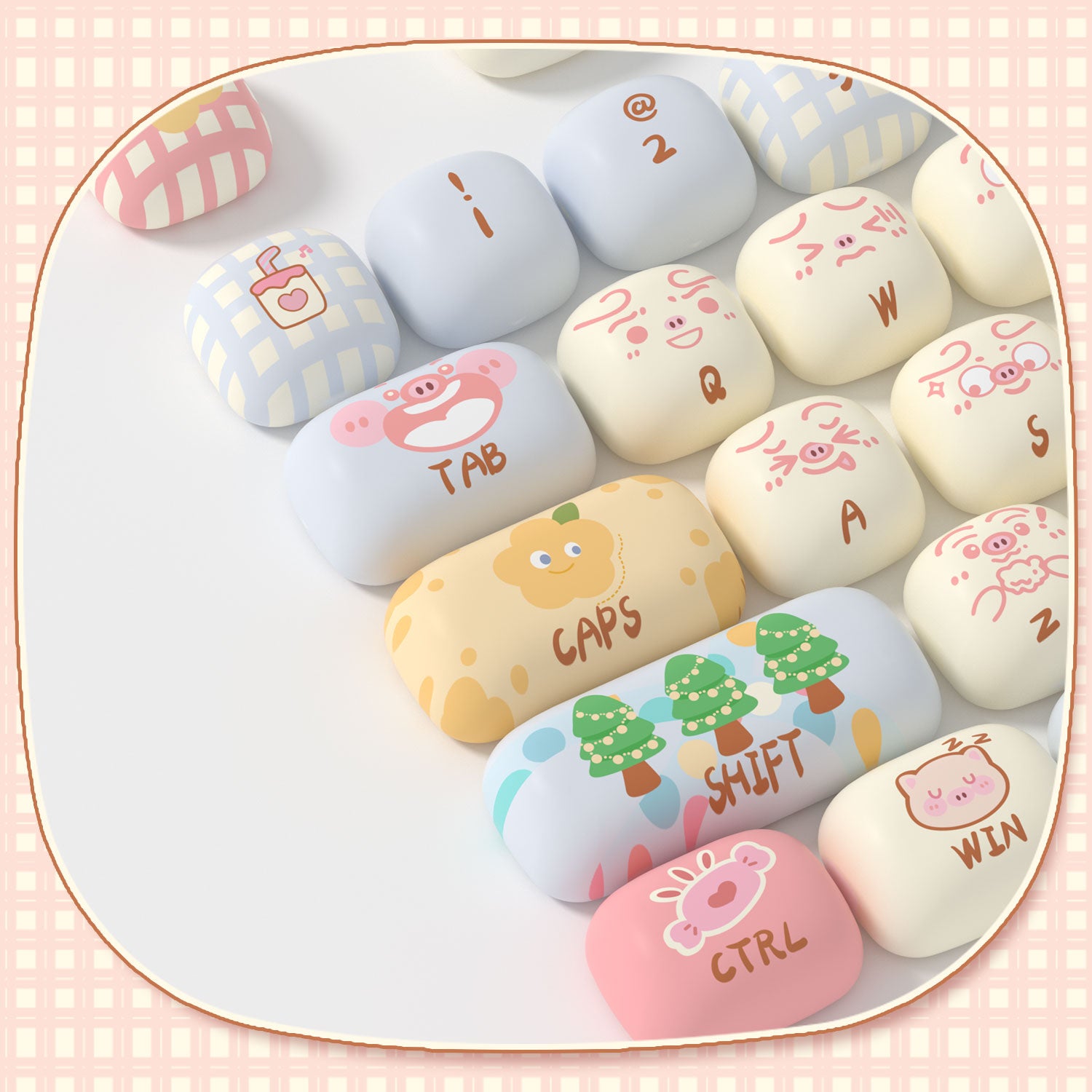 akko piggy party cute keycap sets keys