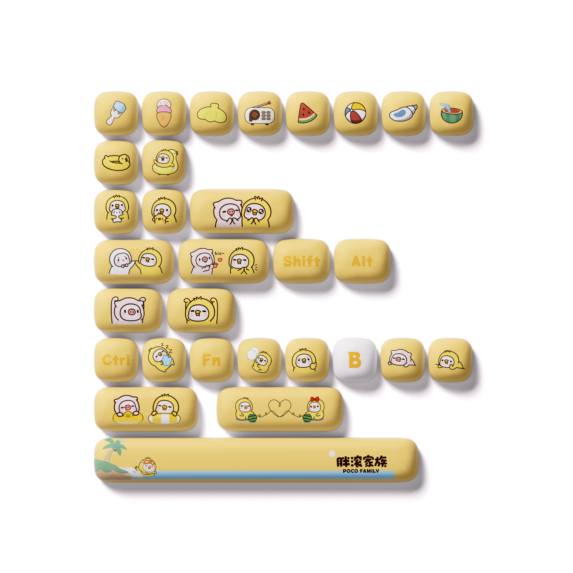 POCO Family POCO Duck Keycap Set Special Key Details