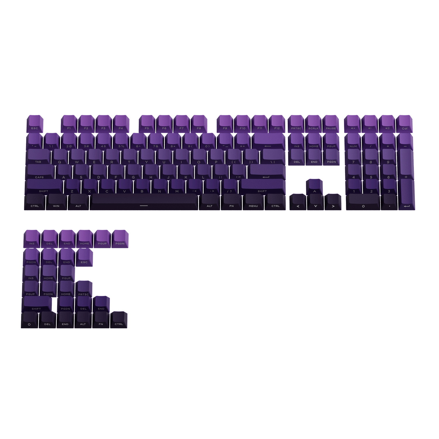 Purple Gradient Keycap Set Front View