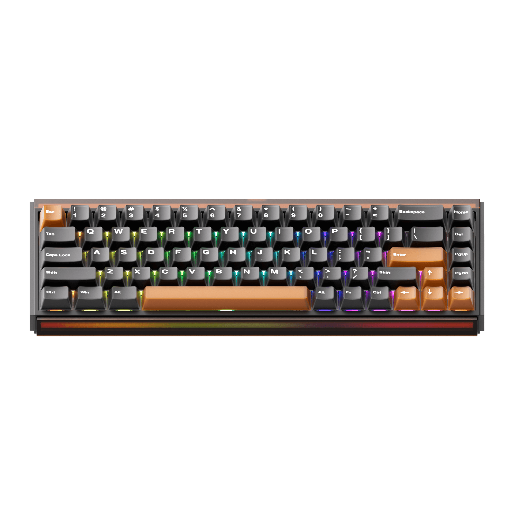 Akko Ray68 HE Magnetic Keyboard Misty Black Tea Front Side