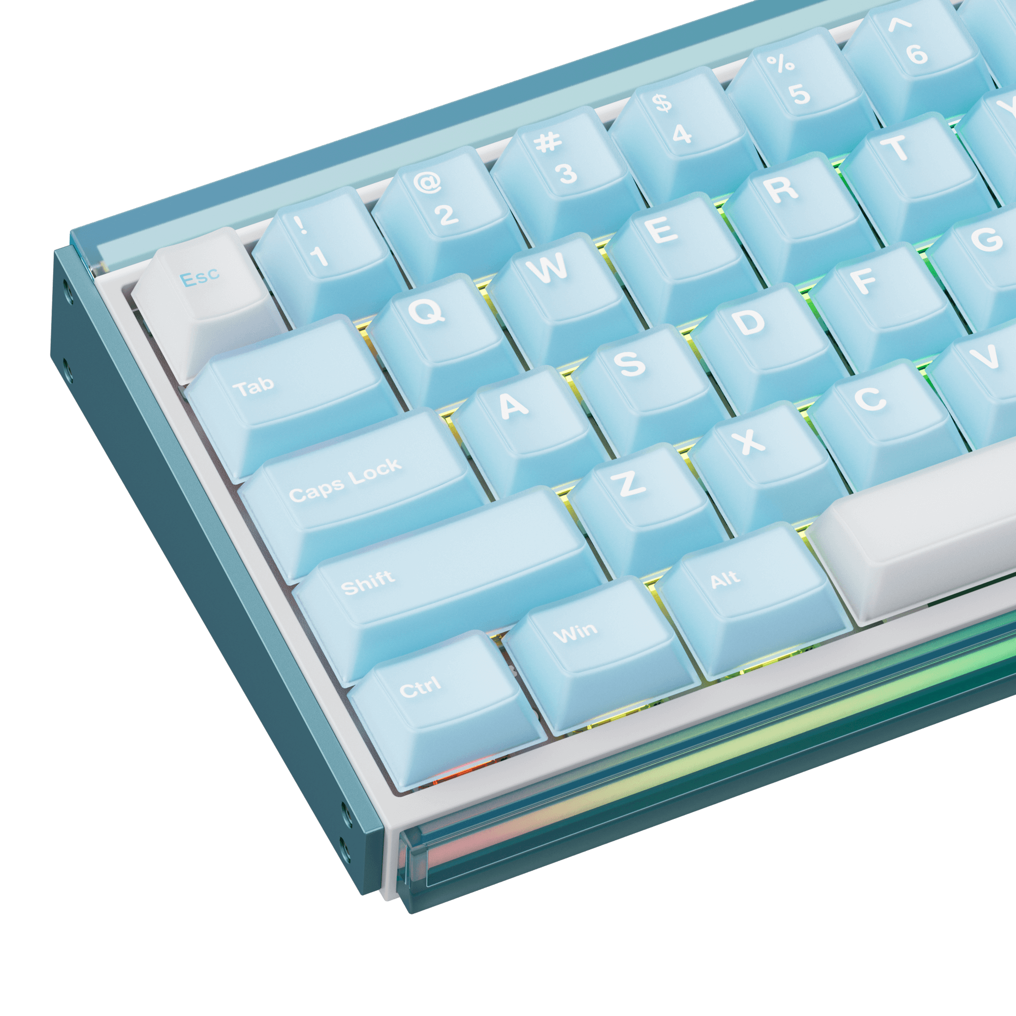 Akko Ray68 HE Magnetic Keyboard Misty Blue Left Details