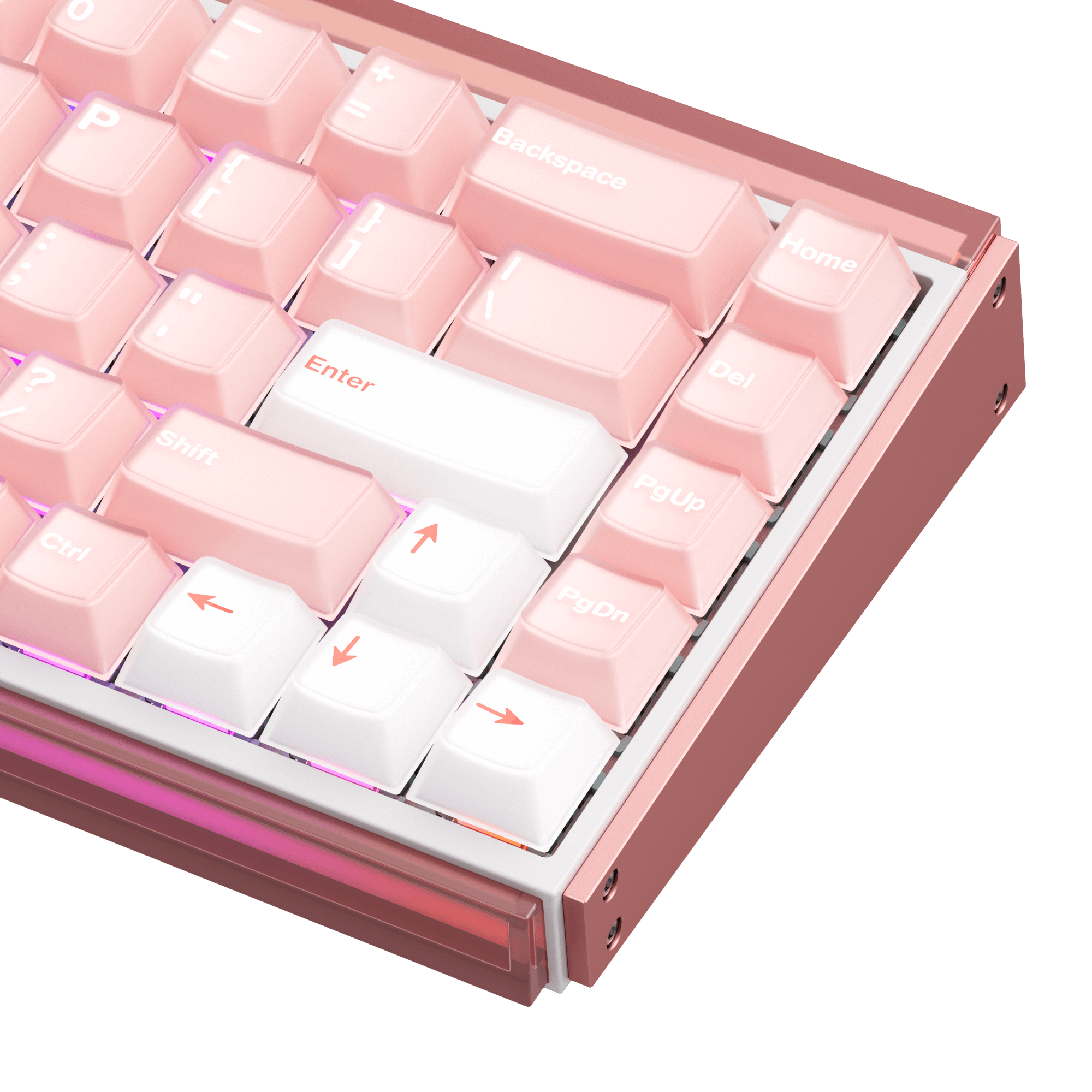 Akko Ray68 HE Magnetic Keyboard Misty Pink Right Details