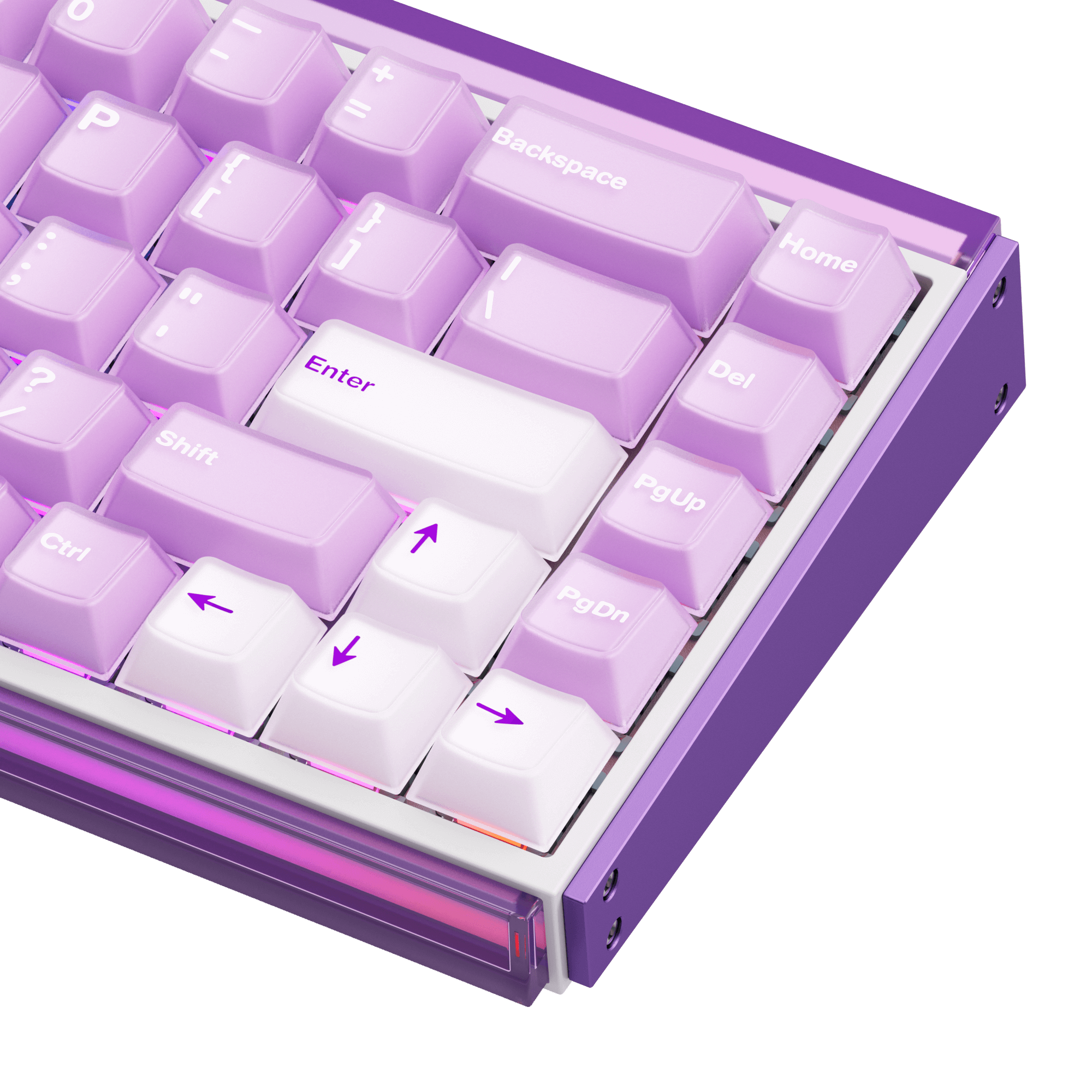 Akko Ray68 HE Magnetic Keyboard Misty Purple Right Details