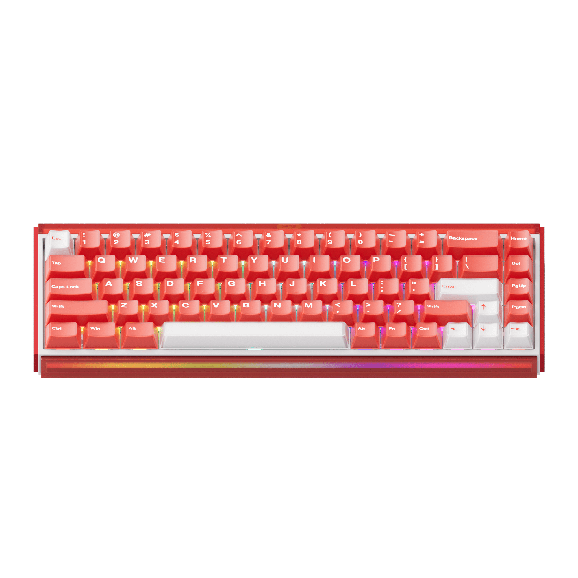 Akko Ray68 HE Magnetic Keyboard Misty Red Front Side