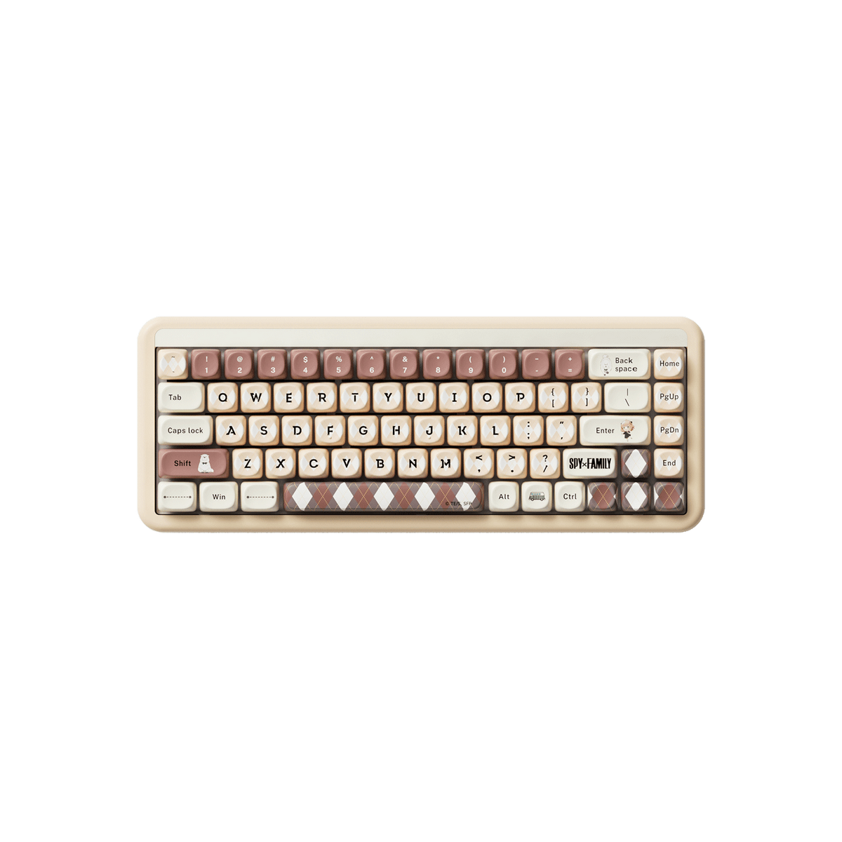 Akko Spy × Family Keycap Set Vintage Cream Install on 65% Keyboard