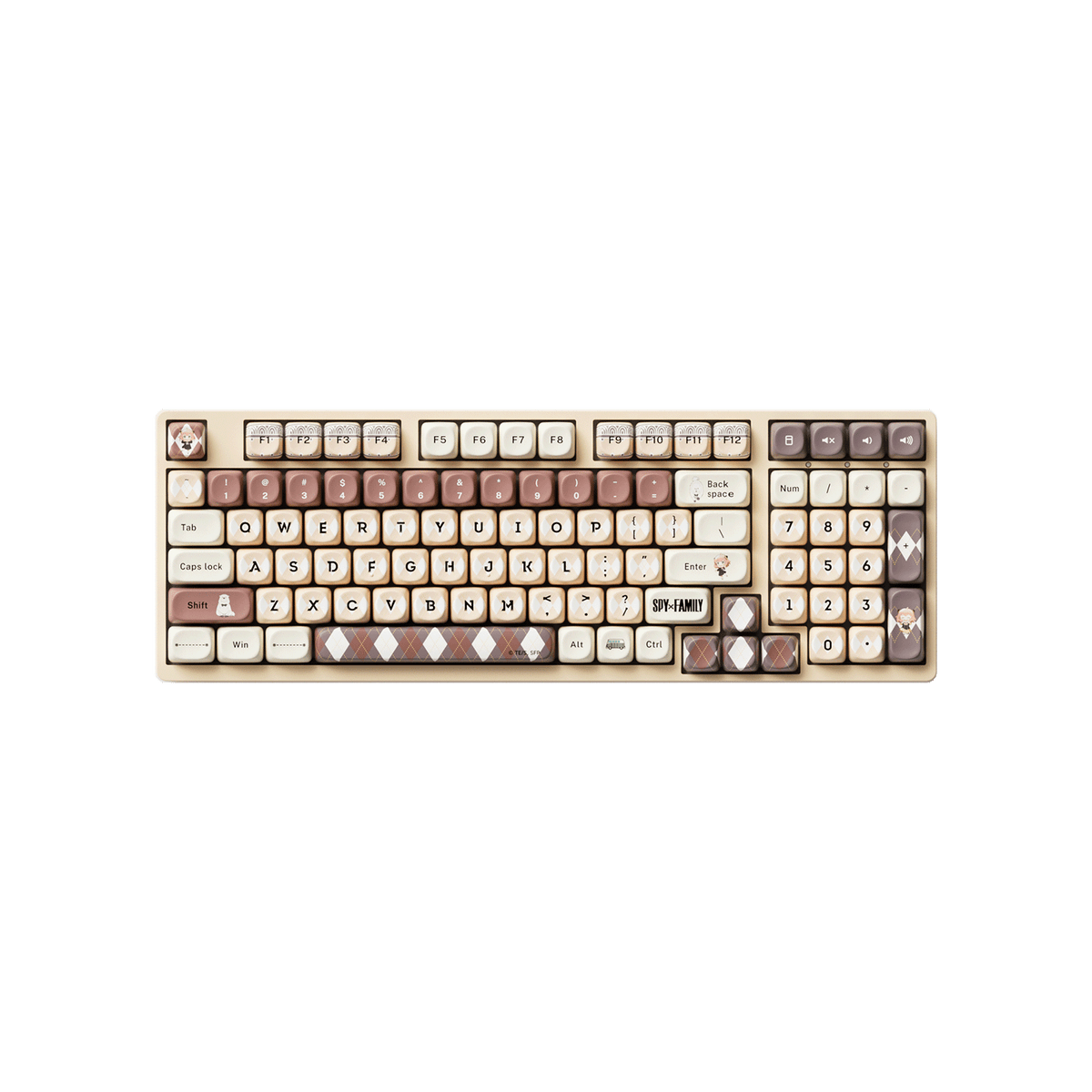 Akko Spy × Family Keycap Set Vintage Cream Install on 1800 Compact Keyboard