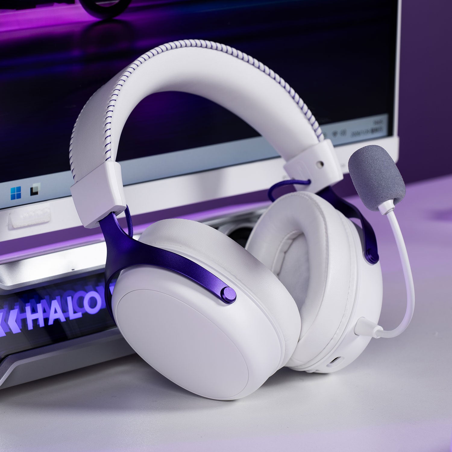 Akko Verge Gaming Headset White Details
