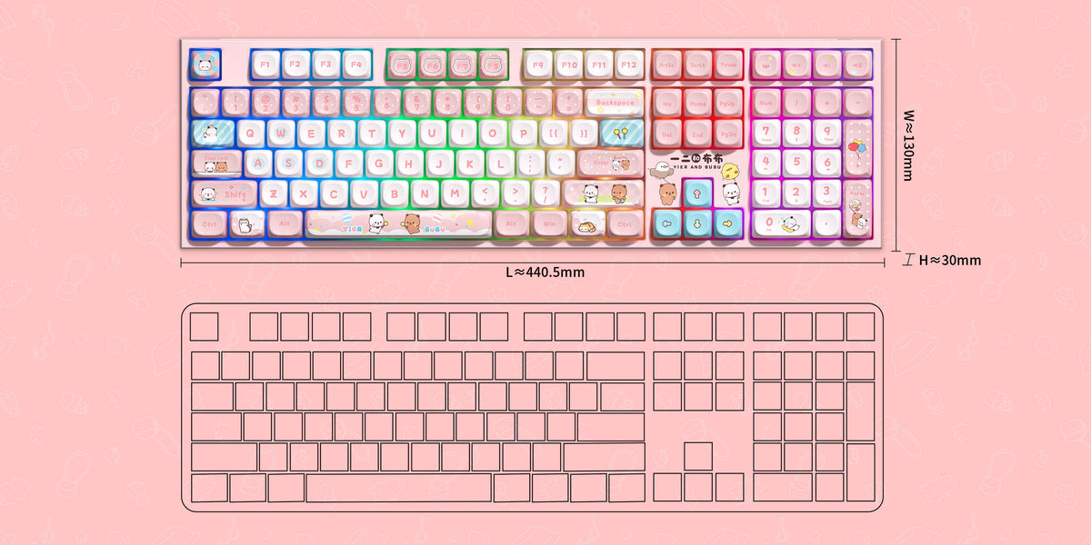 Akko Dudu and Bubu 5108 V5 Mechanical Keyboard Size