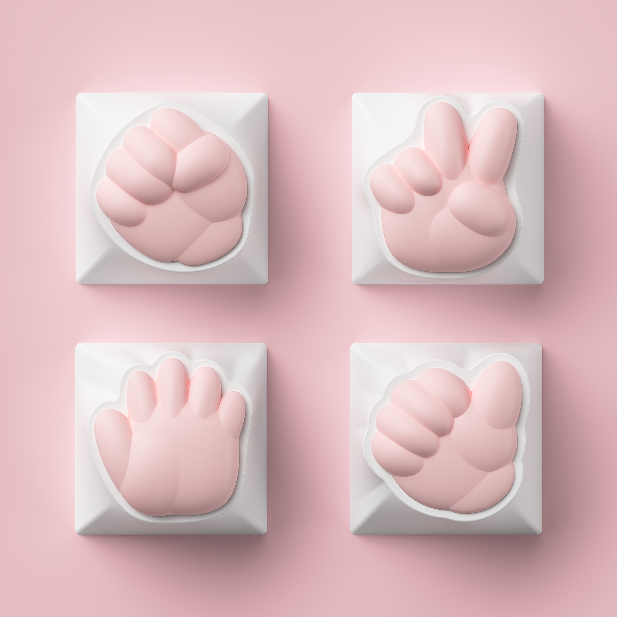 Rock Paper Scissors and Praise Artisan Keycaps