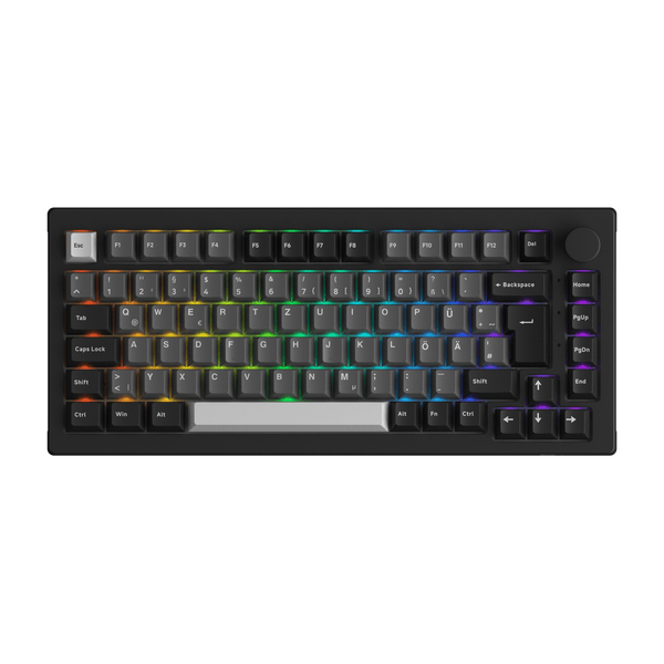 5075B Plus VIA ISO Mechanical Keyboard Black Silver Color