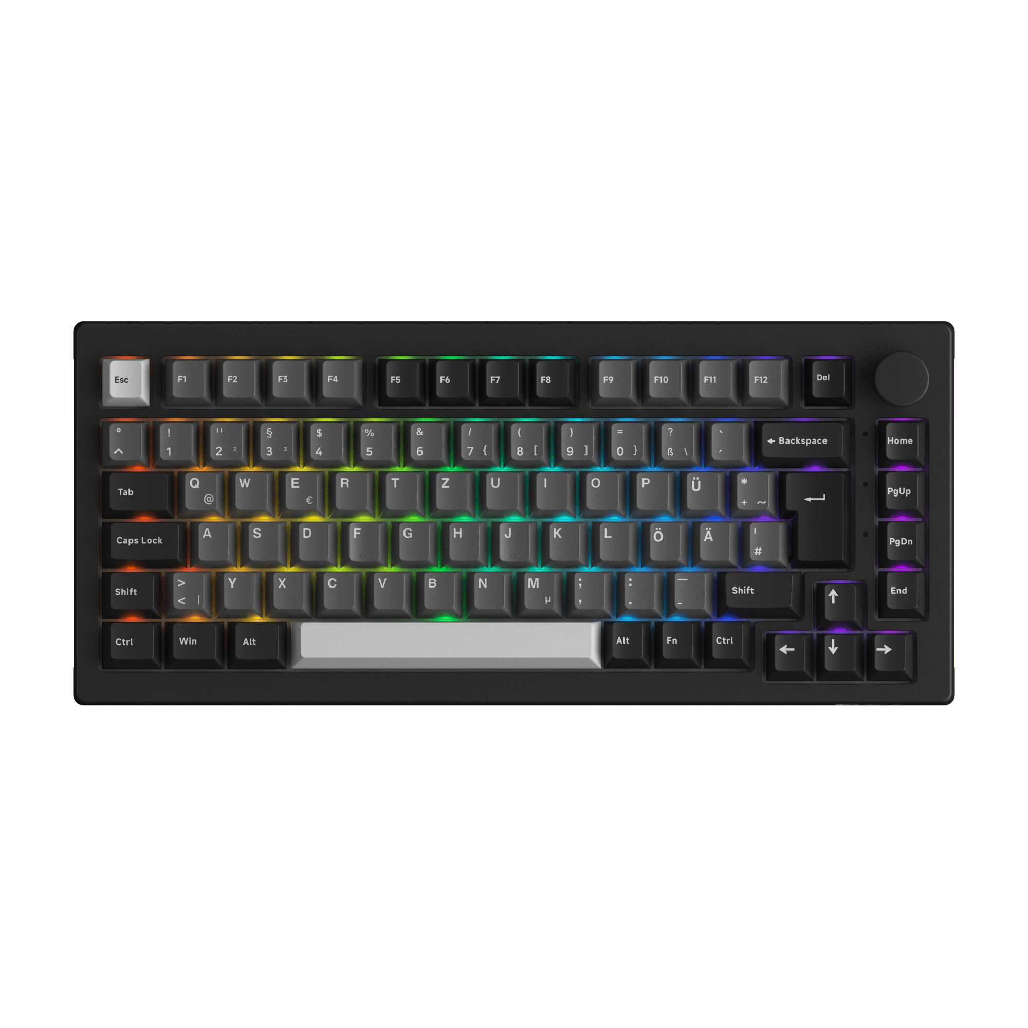 5075B Plus VIA ISO Mechanical Keyboard Black Silver Color