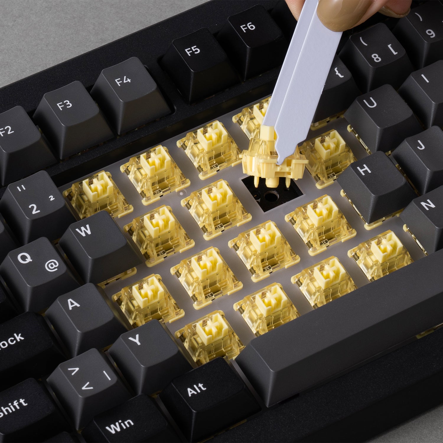 Black Silver Color 5075B Plus VIA ISO Mechanical Keyboard 5-pin Hot Swappable