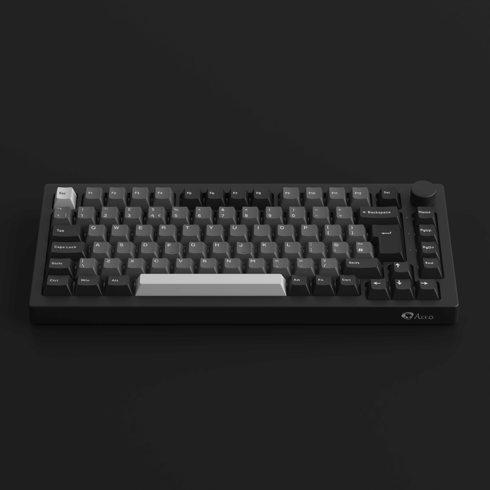 5075B Plus VIA ISO Mechanical Keyboard Black Silver Color Front View