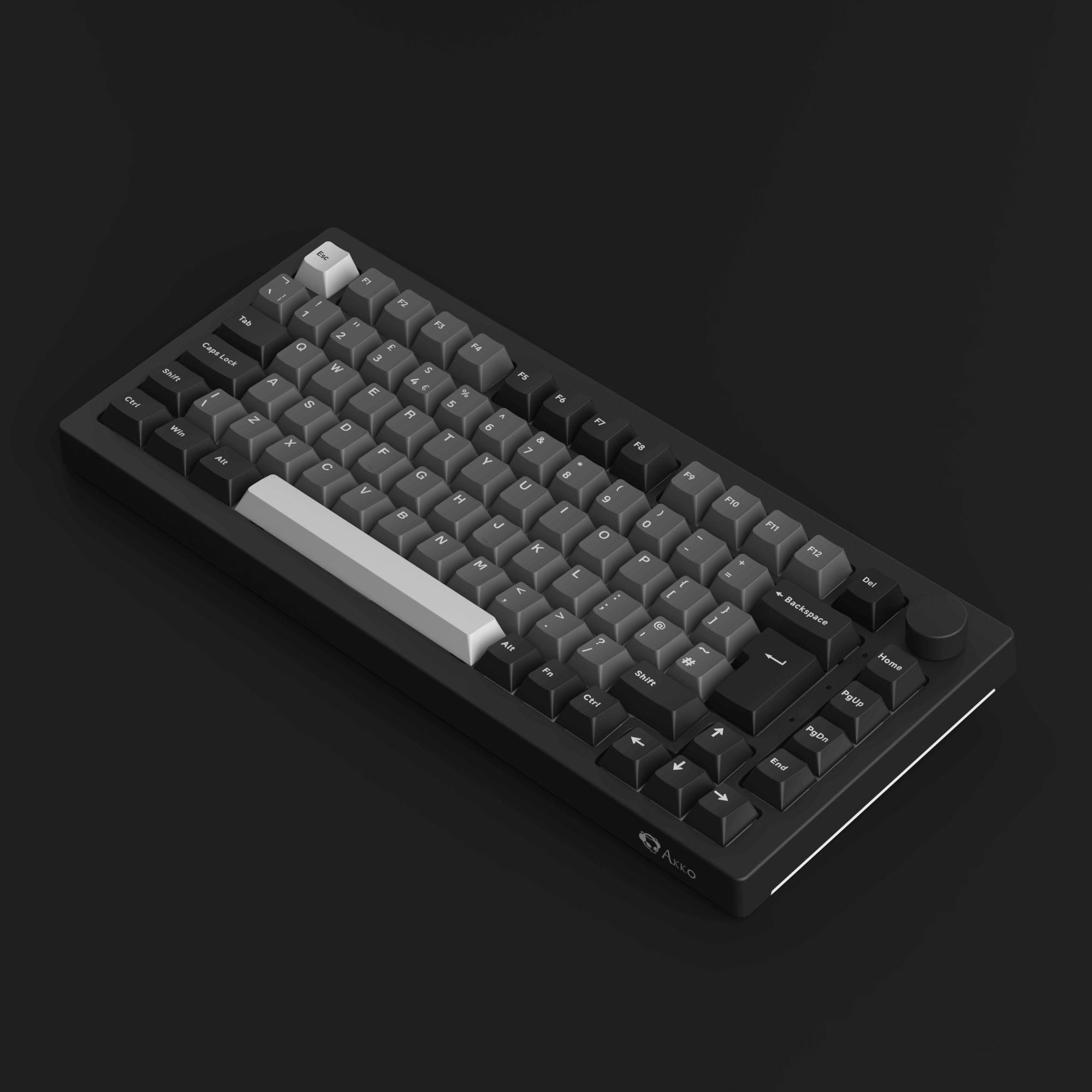 5075B Plus VIA ISO Mechanical Keyboard Black Silver Color Side Details