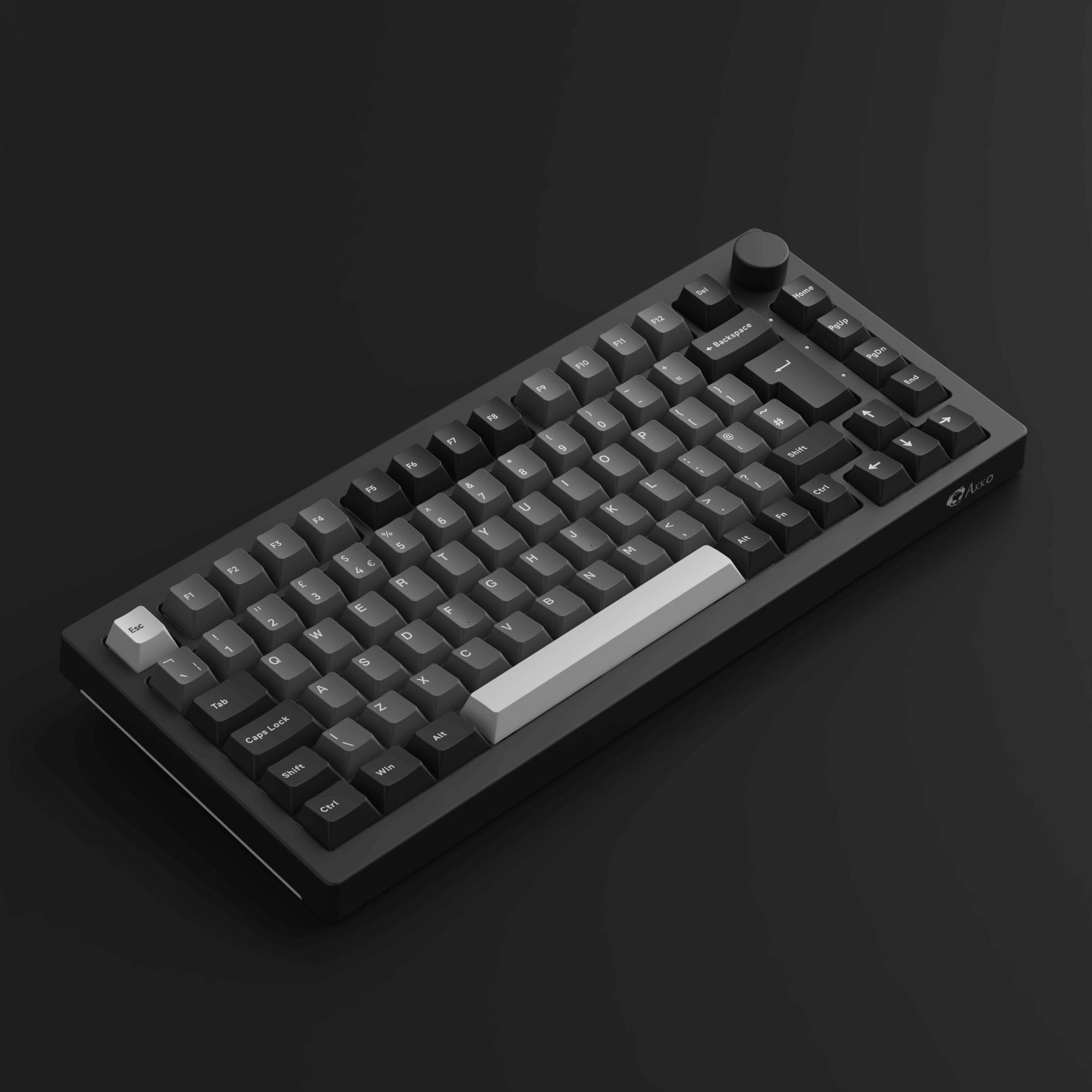 5075B Plus VIA ISO Mechanical Keyboard Black Silver Color Left Side Details