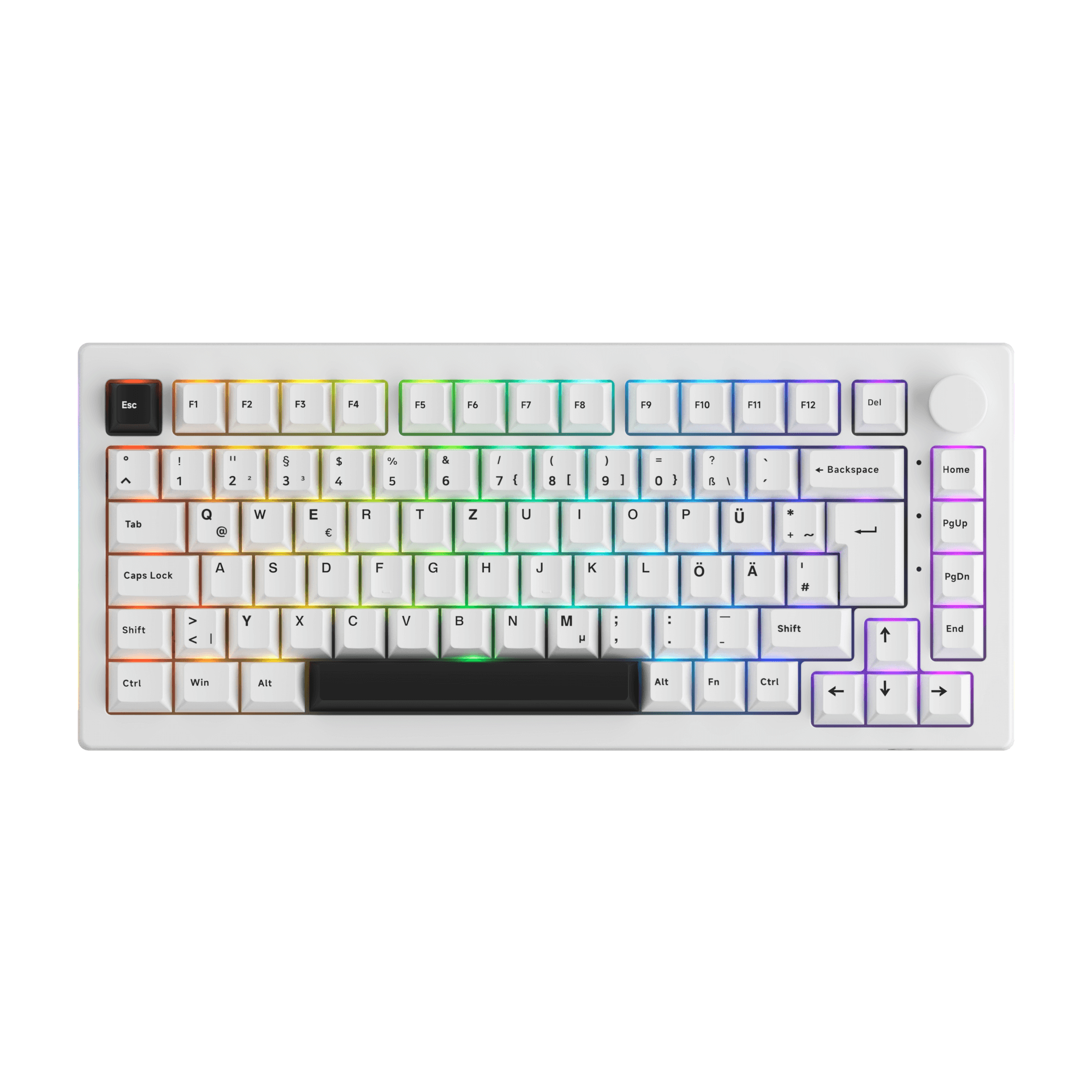 5075B Plus VIA ISO Mechanical Keyboard Black on White Color