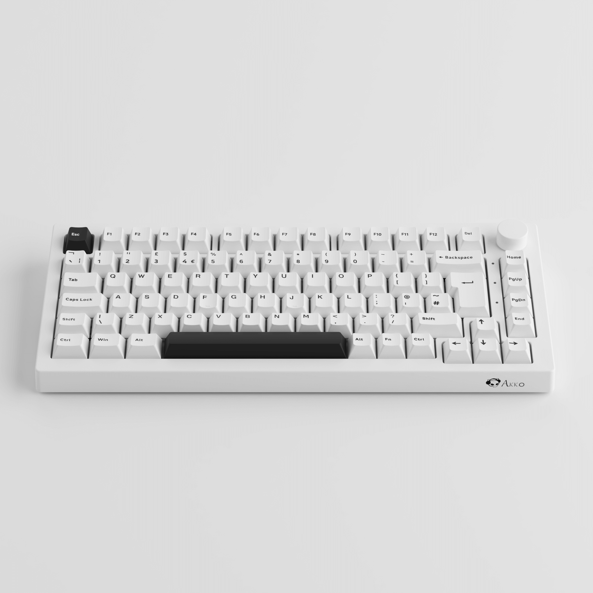 5075B Plus VIA ISO Mechanical Keyboard Black on White Color Front View