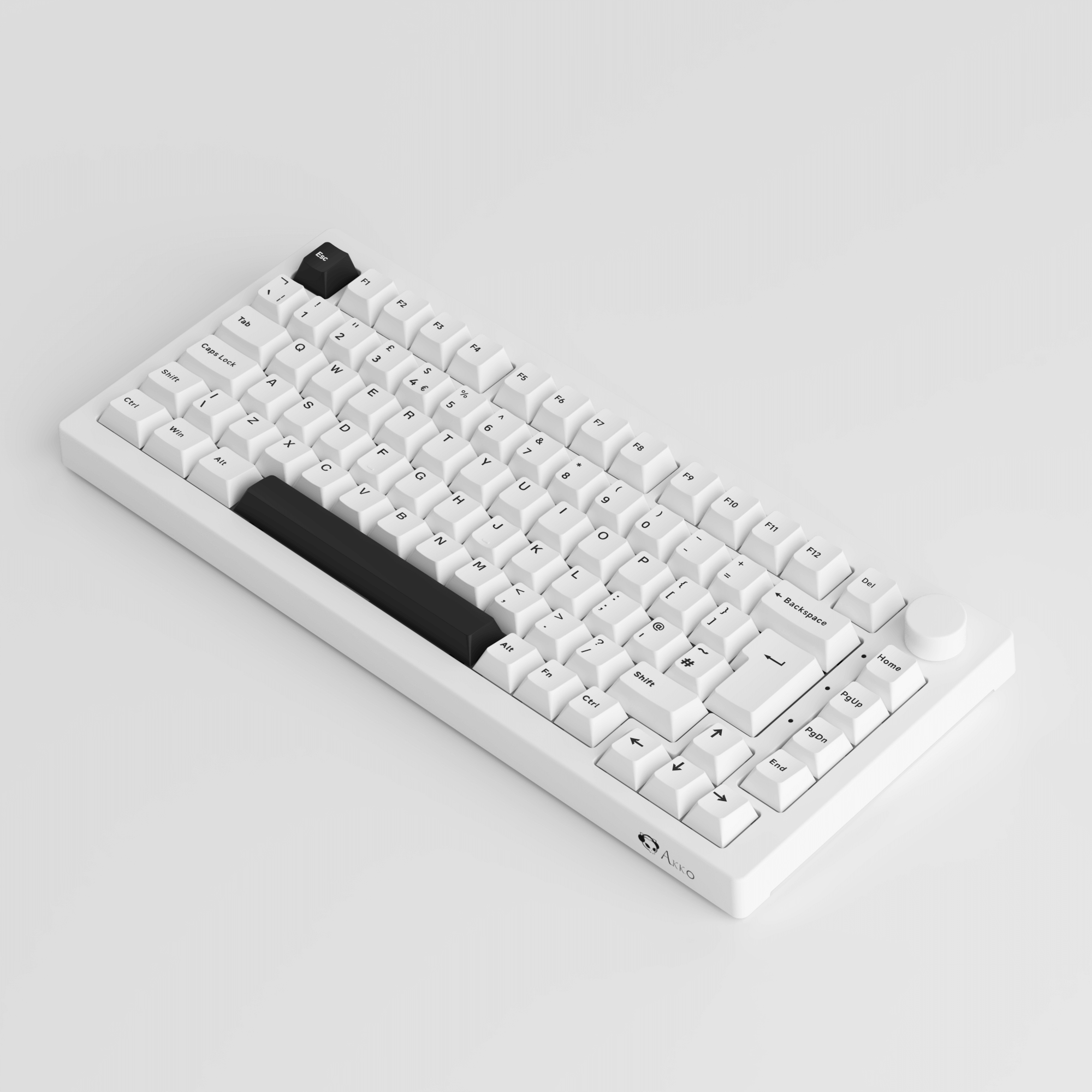 5075B Plus VIA ISO Mechanical Keyboard Black on White Color Right Side Details