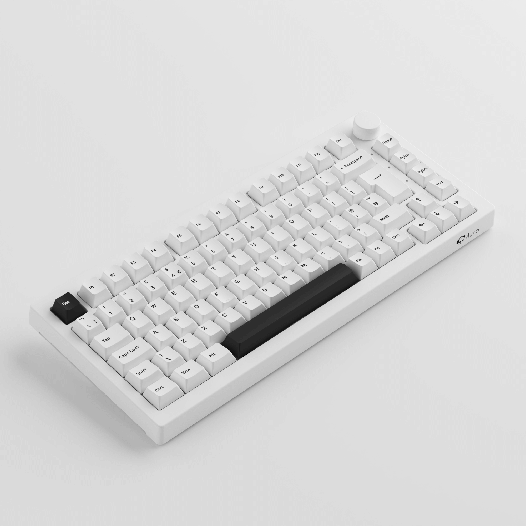 5075B Plus VIA ISO Mechanical Keyboard Black on White Color Left Side Details