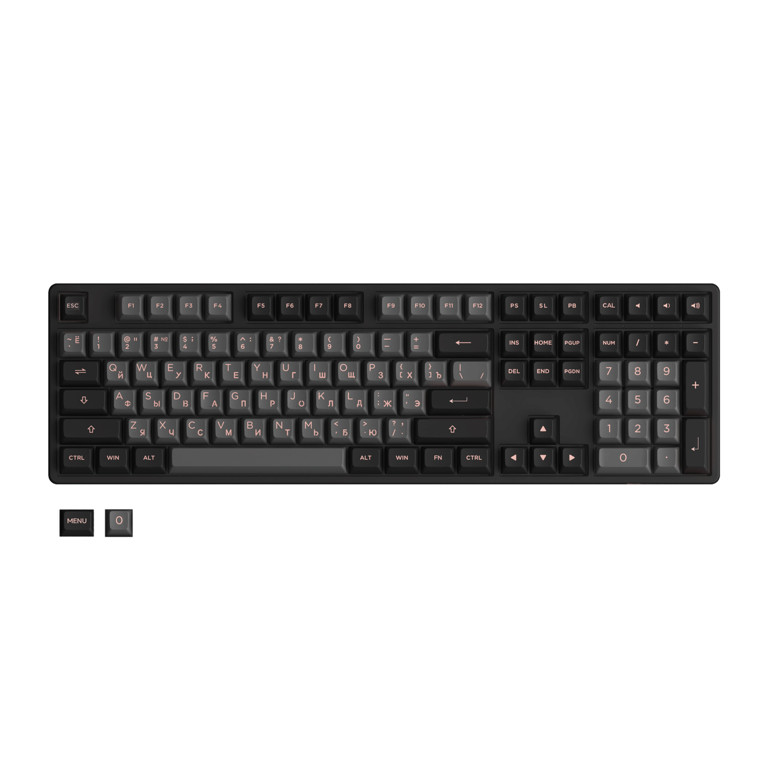 Akko Black Pink Cyrillic Keycap Set (110-key) Install on the Keyboard