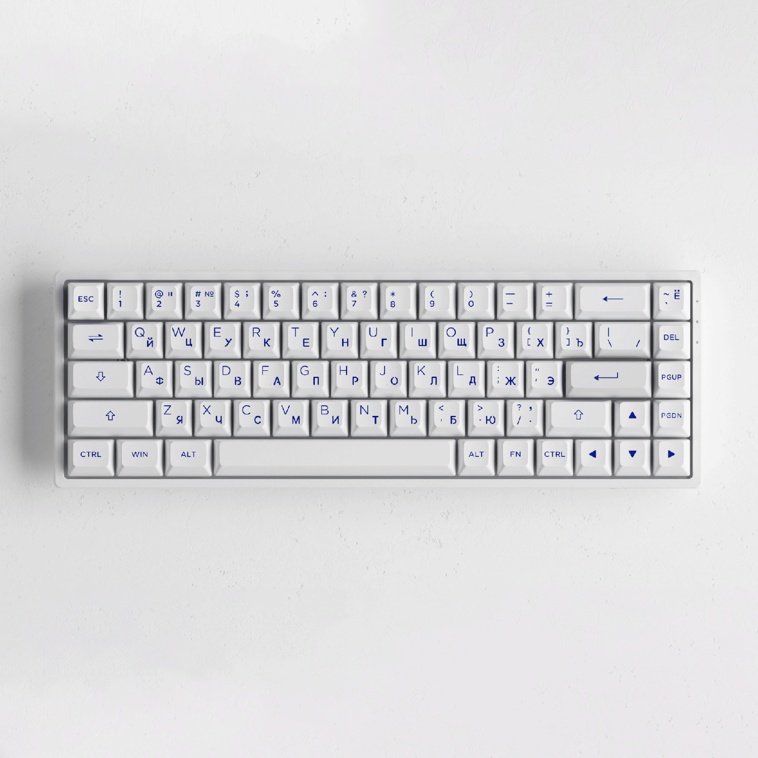 Akko Blue on White Keycap Set (68-key) Install on the Keyboard