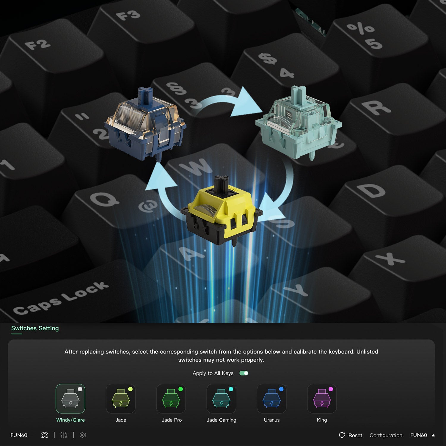 MonsGeek M3 V5 HE Magnetic Keyboard Cross compatible