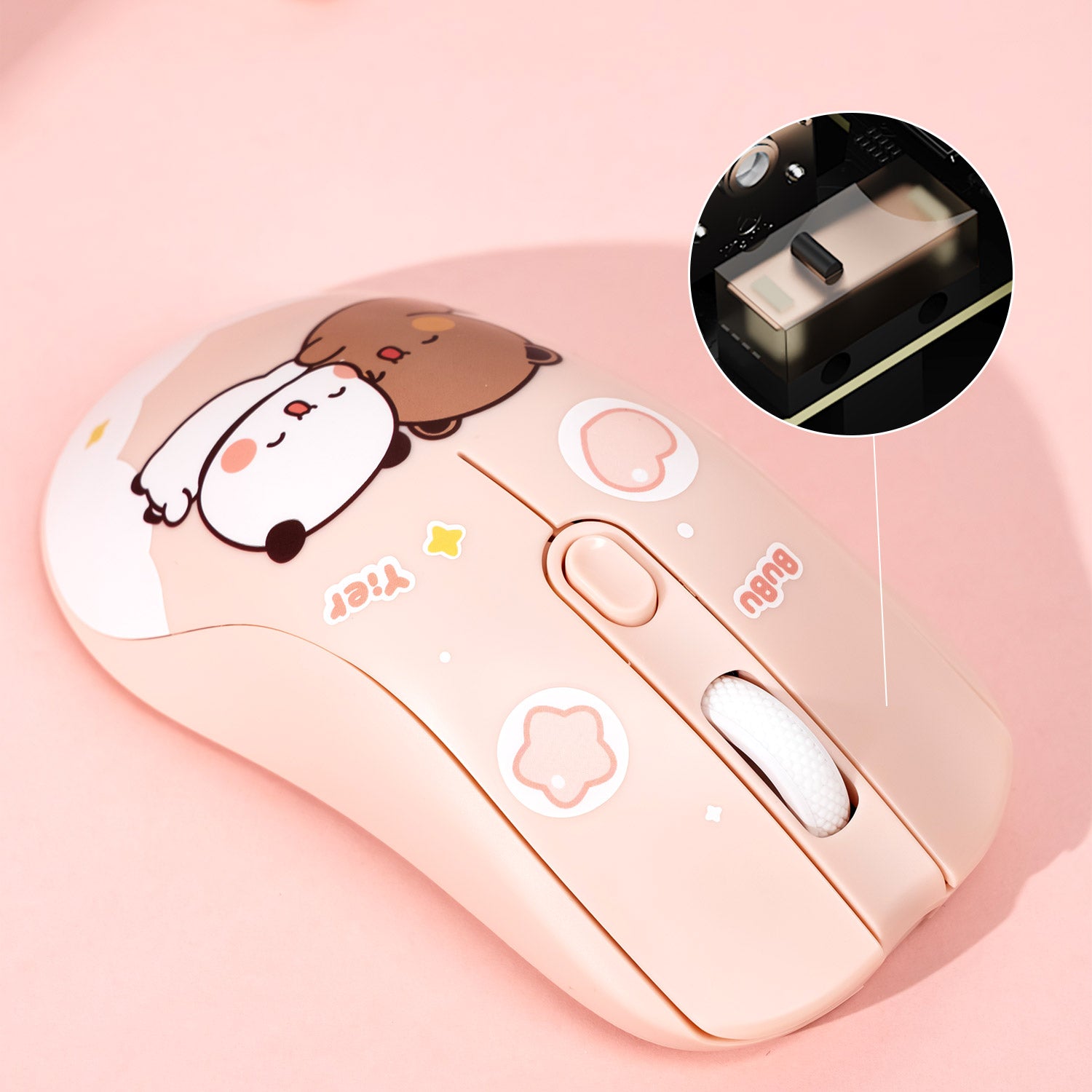 AG ONE Light Dudu and Bubu Wireless Mouse Durable