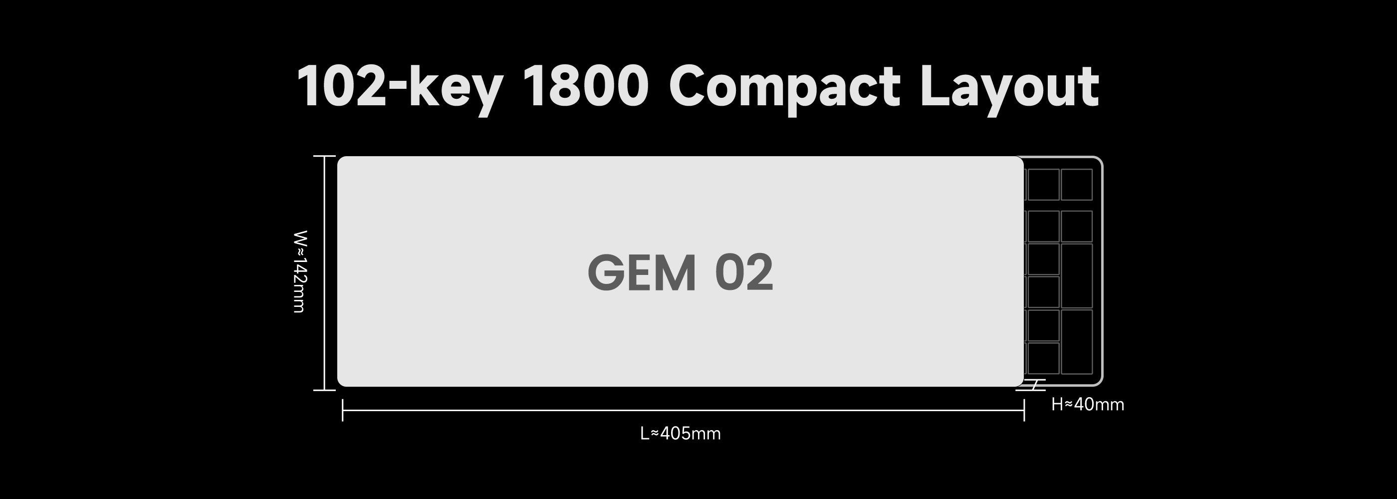 Akko Gem 02 VIA Custom Mechanical Keyboard Size