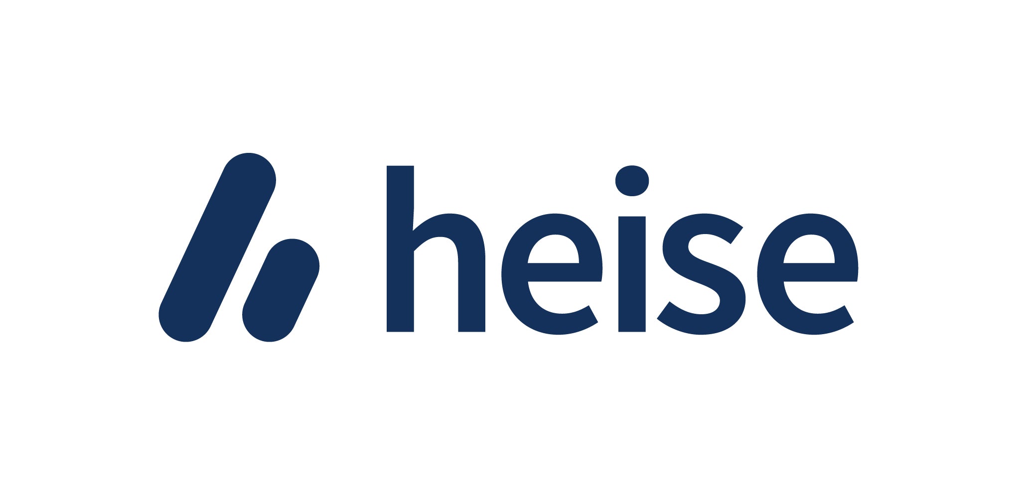 Heise logo in blue on a black background