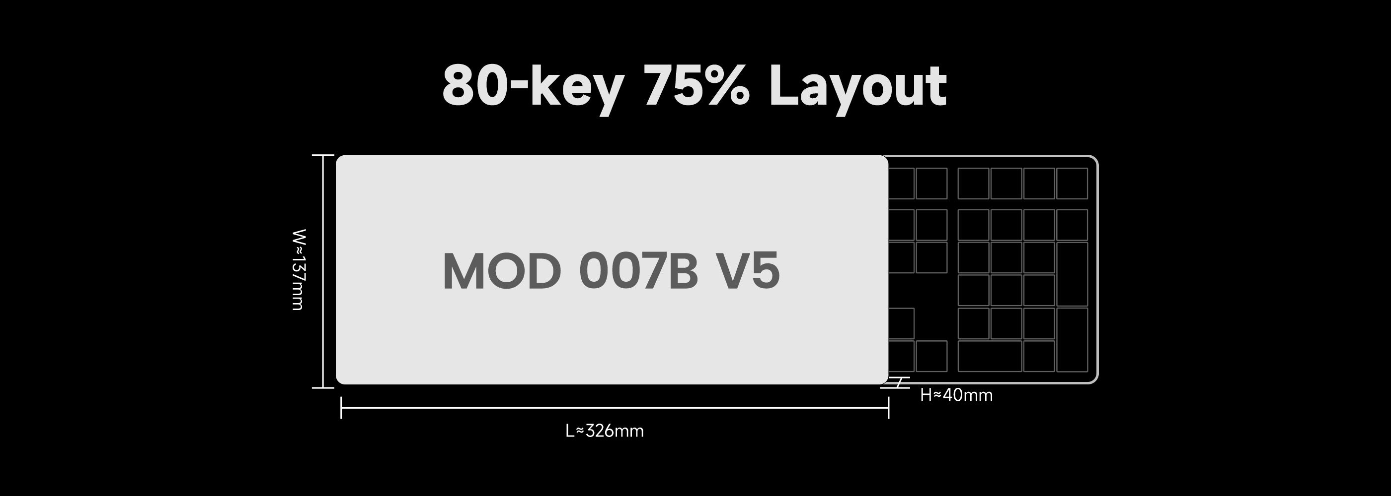 Akko MOD 007B V5 HE Magnetic Keyboard Size