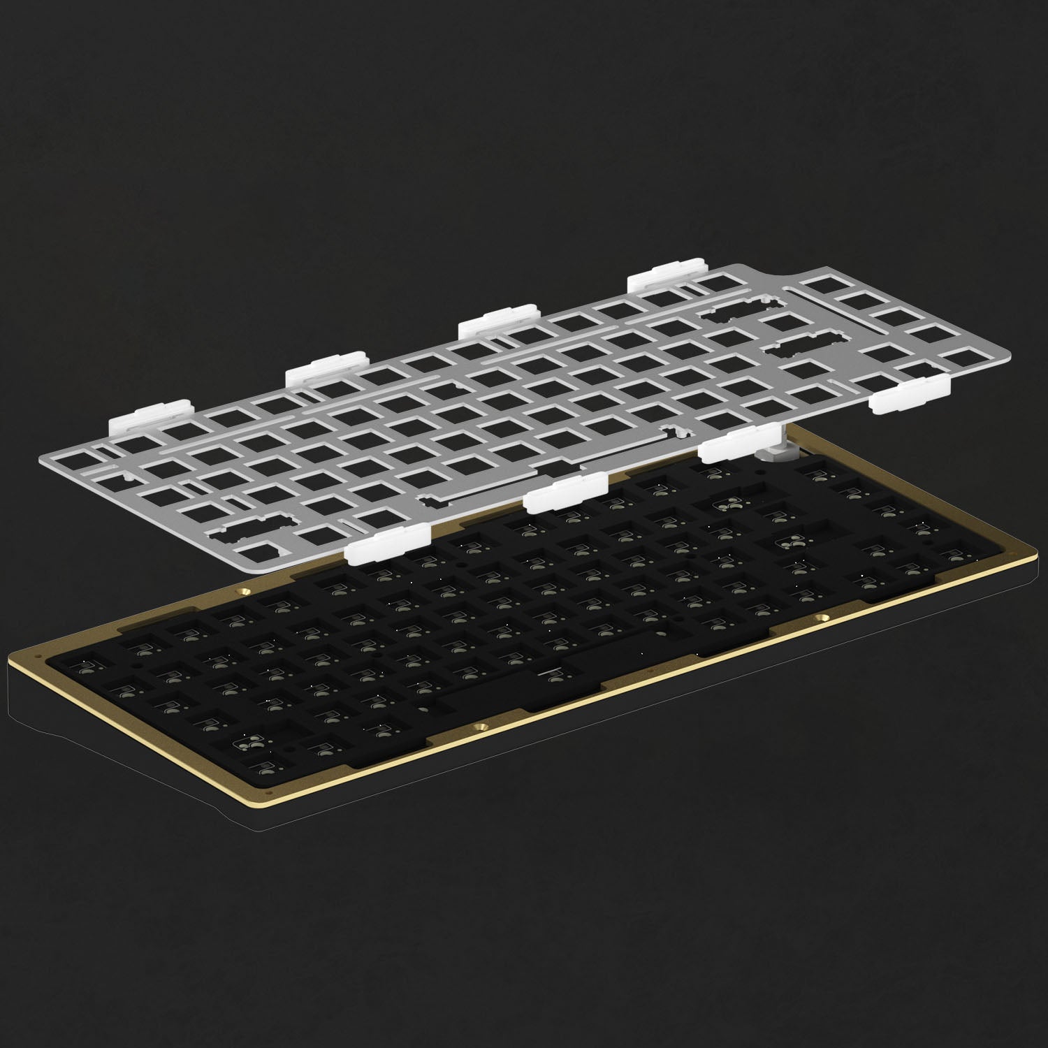 Akko MOD007 V3 HE Black Silver ISO Keyboard Aluminum Plate