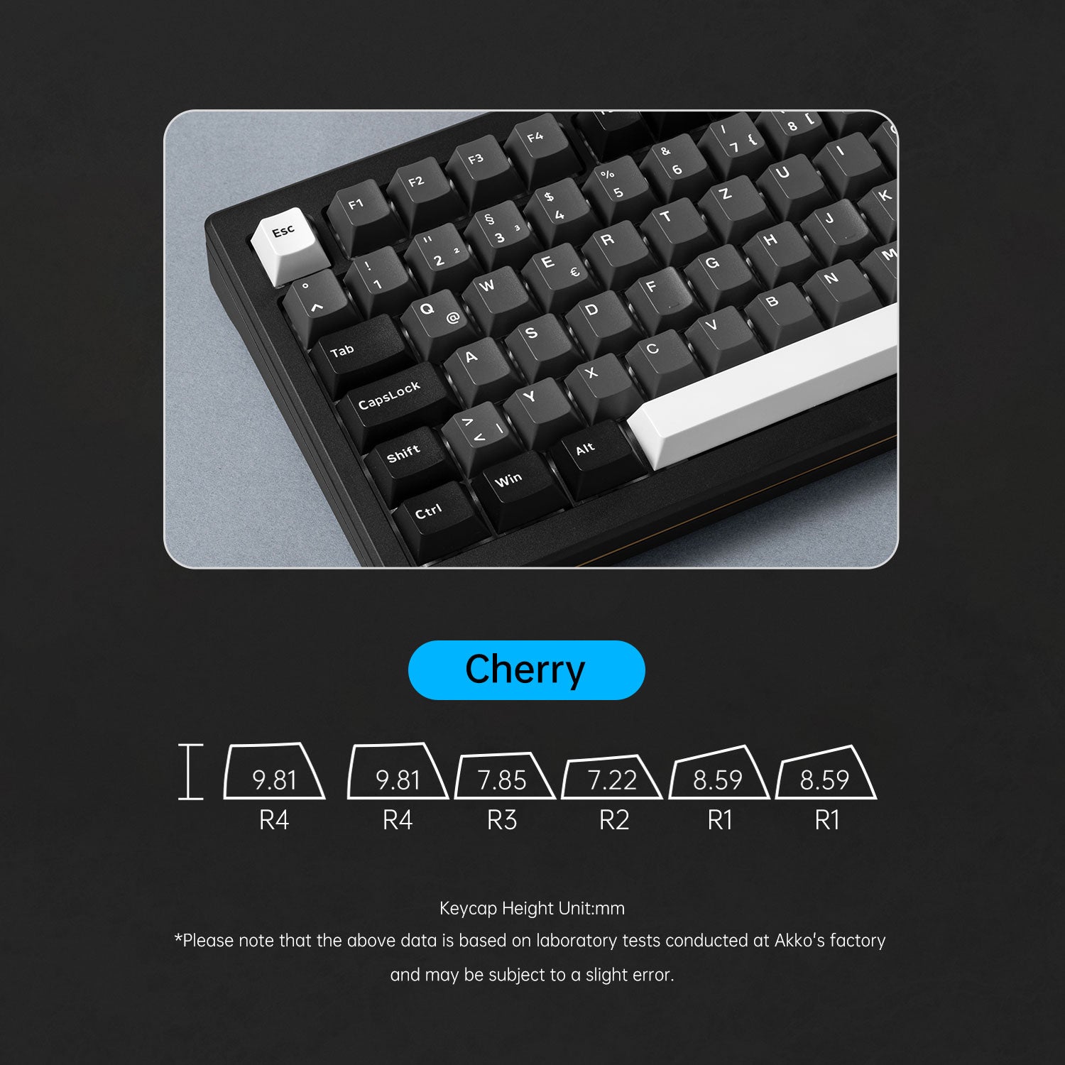 Akko MOD007 V3 HE Black Silver ISO Keyboard Cherry Profile Keycap