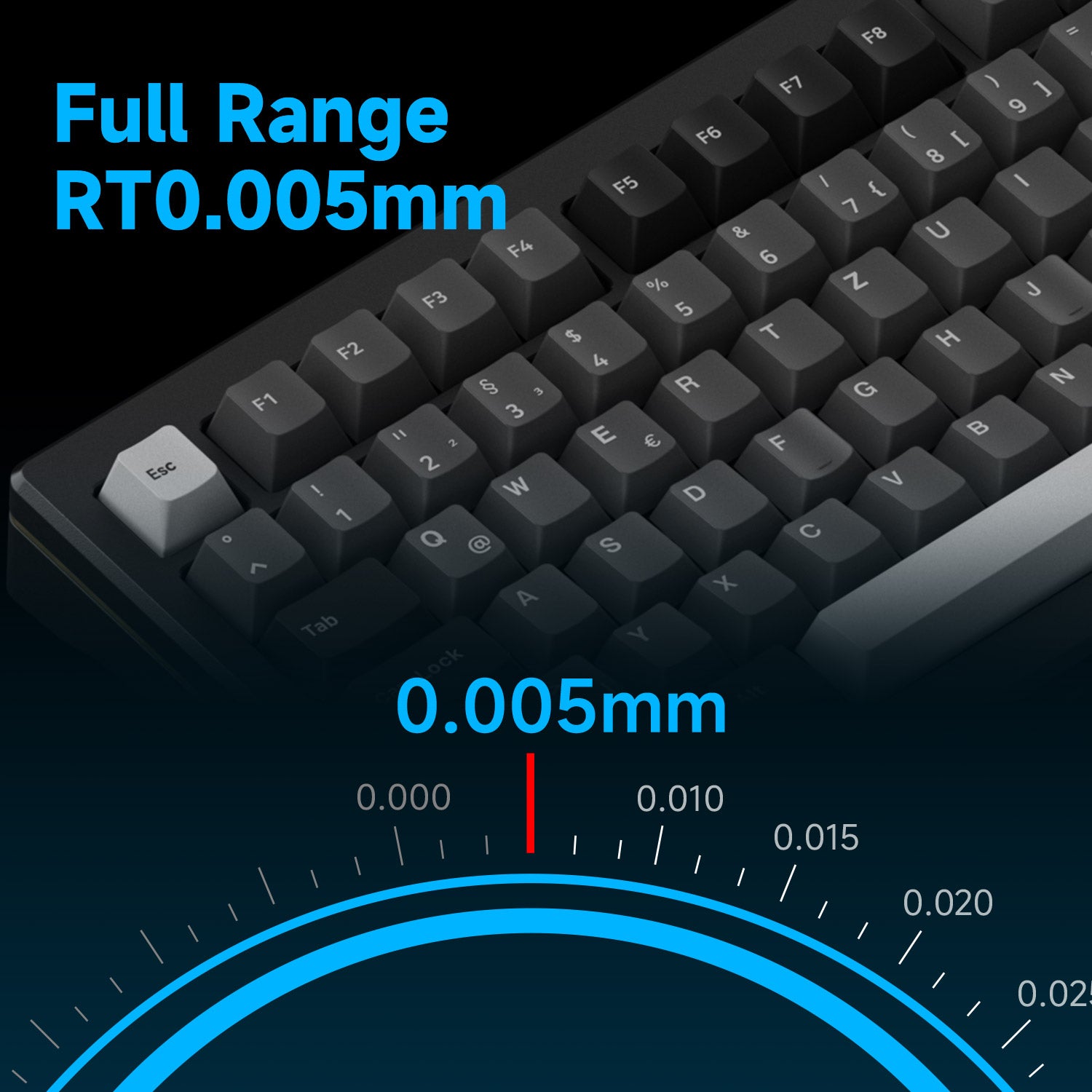 Akko MOD007 V3 HE Black Silver ISO Keyboard RT0.005mm