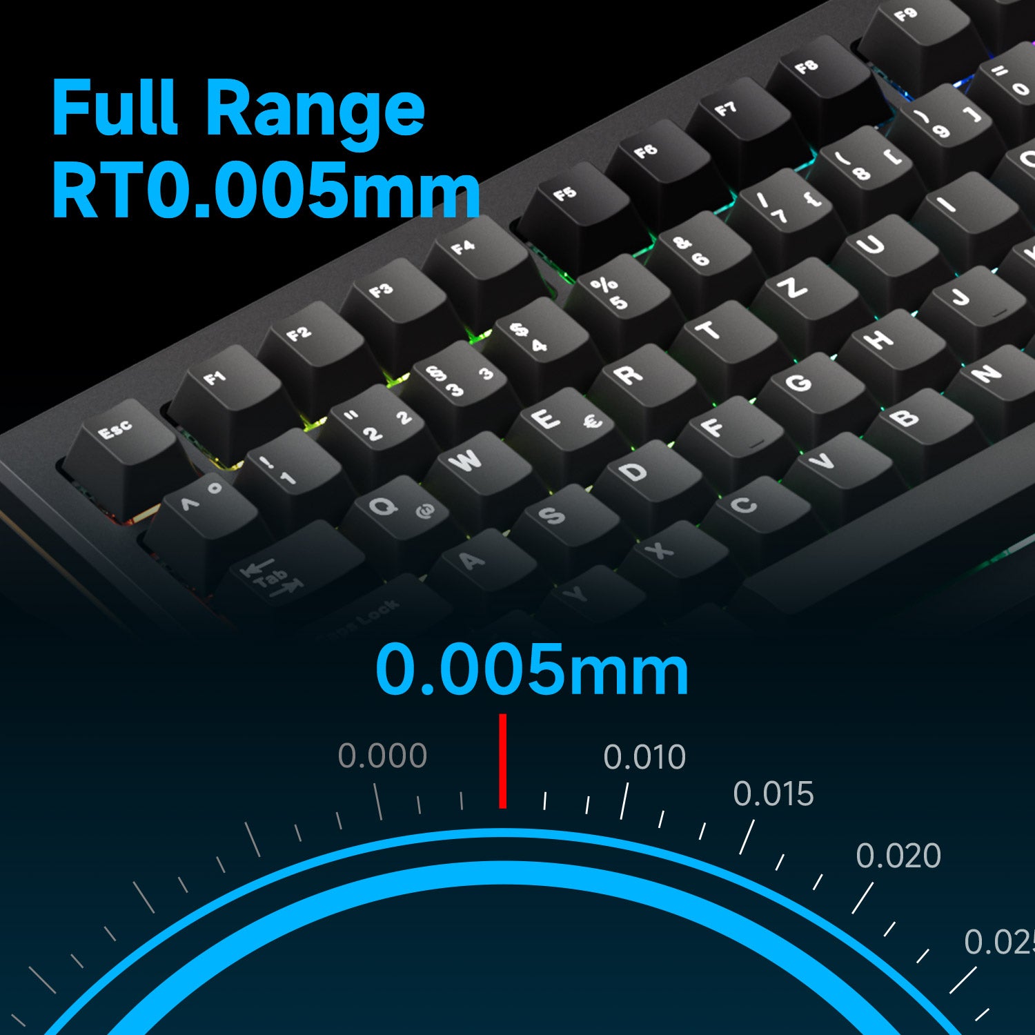 Akko MOD007 V3 HE Black Silver ISO Keyboard RT0.005mm