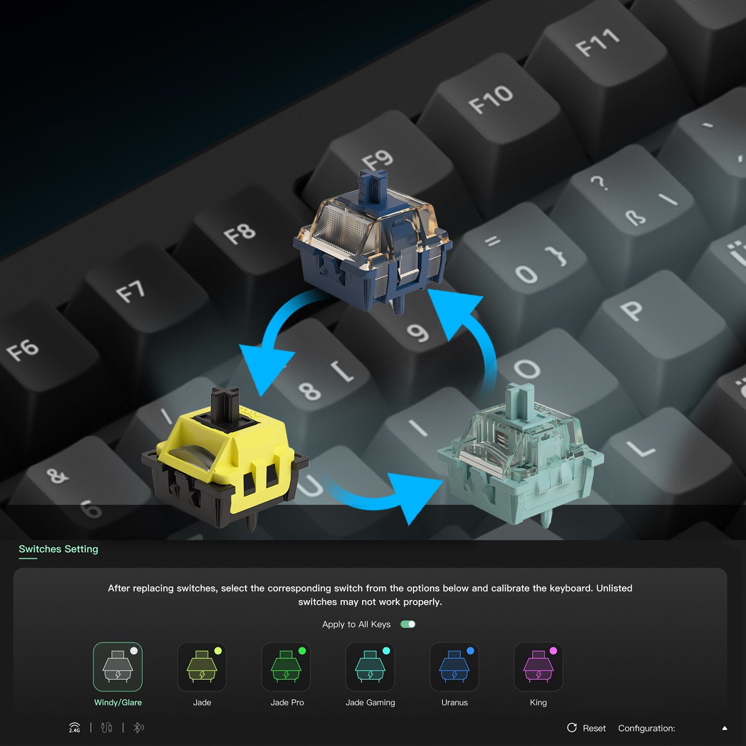 Akko MOD007 V3 HE Black Silver ISO Keyboard Cross Compatible