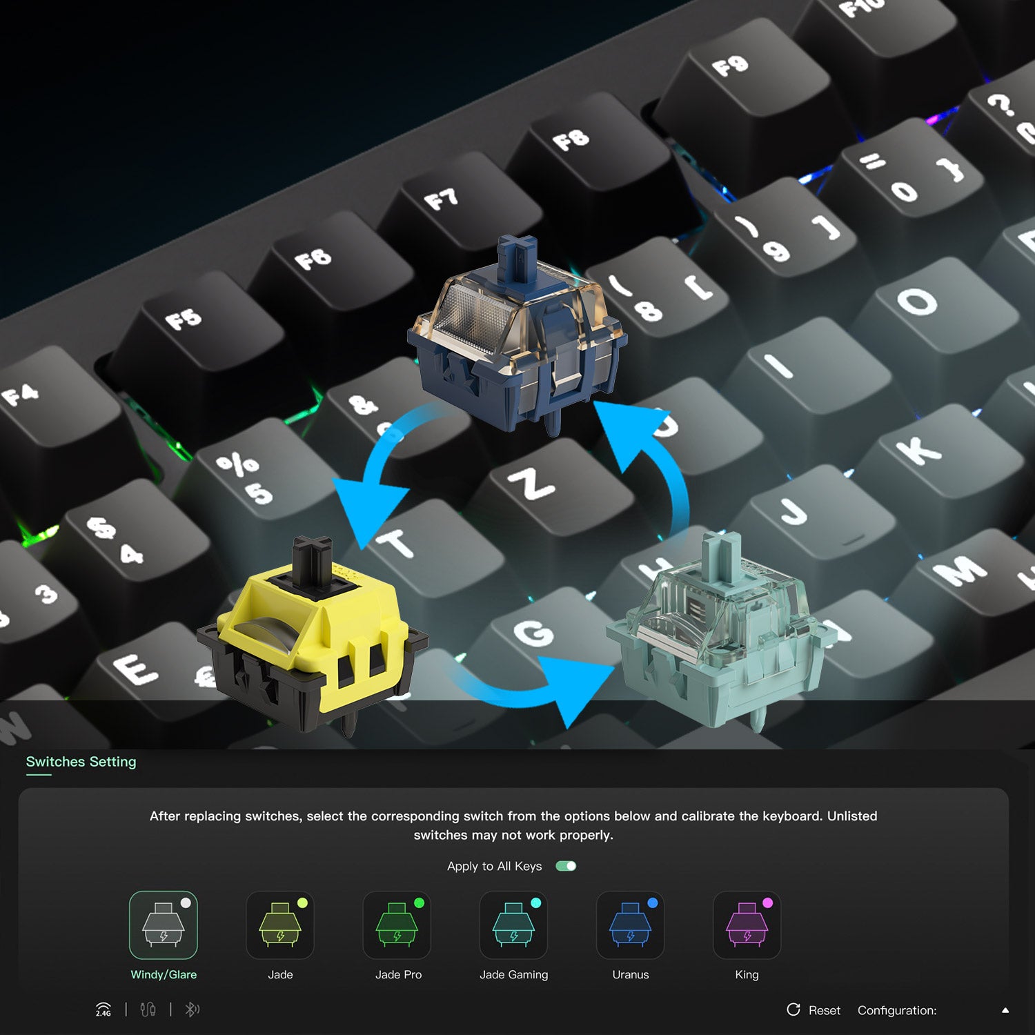 Akko MOD007 V3 HE Black Silver ISO Keyboard Cross Compatible