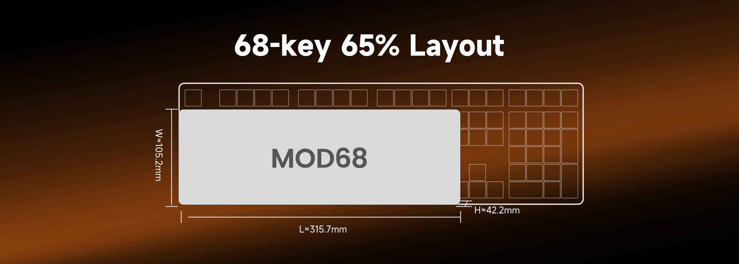 Akko MOD68 HE Magnetic Keyboard Size