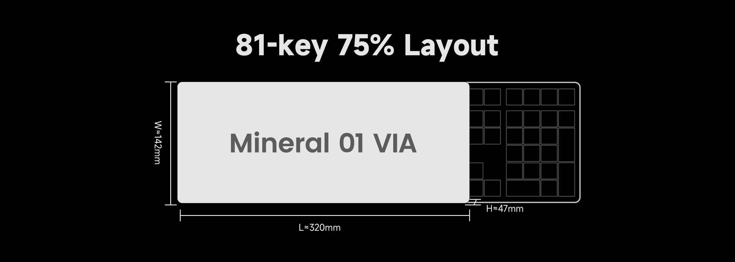 Akko Mineral 01 VIA Custom Mechanical Keyboard 75% Size