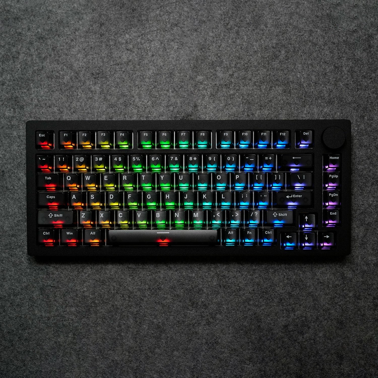 MonsGeek M1 V5 HE Magnetic Keyboard with RGB lighting on a dark textured background