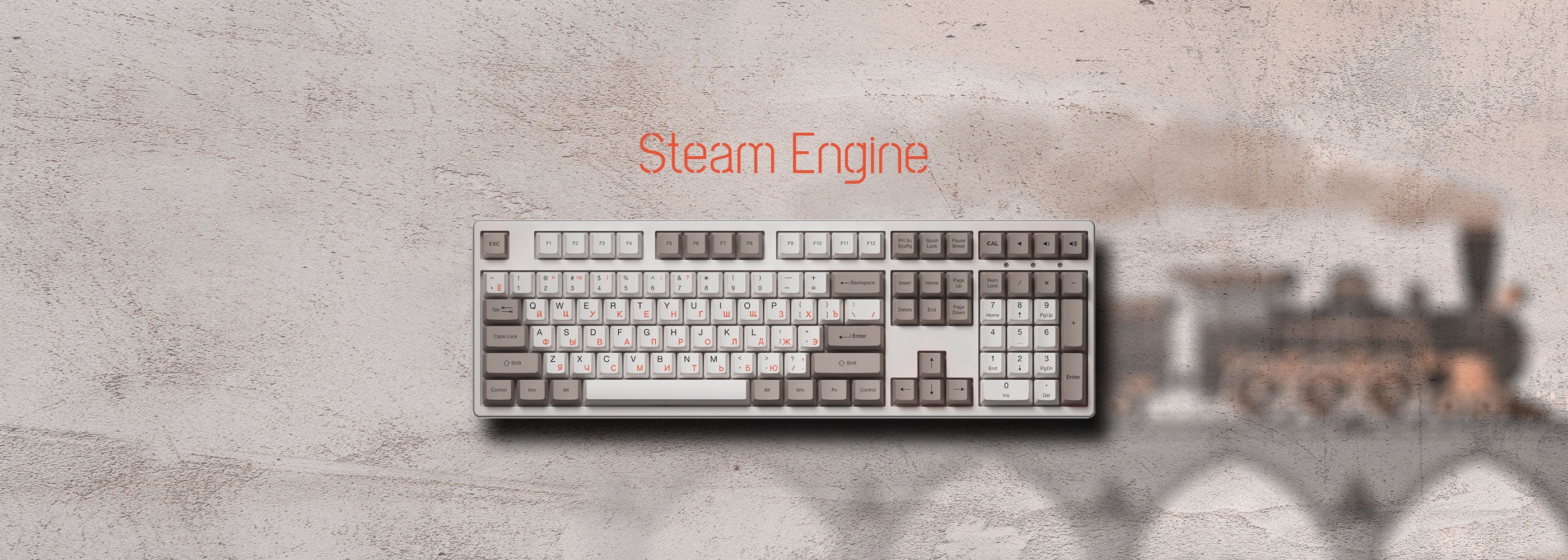Akko Steam Engine Cyrillic Keycap Set (108-key)