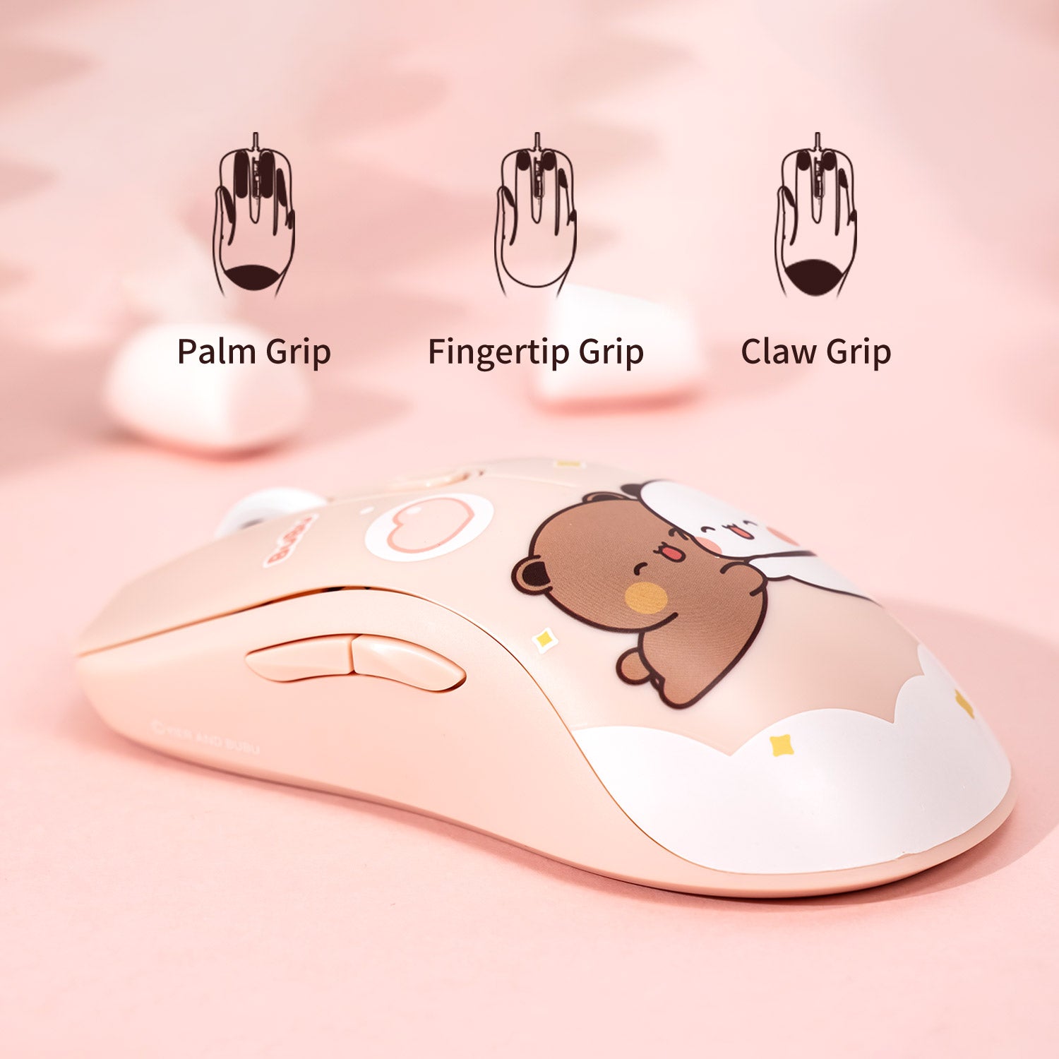 AG ONE Light Dudu and Bubu Wireless Mouse Ergonomically Designed