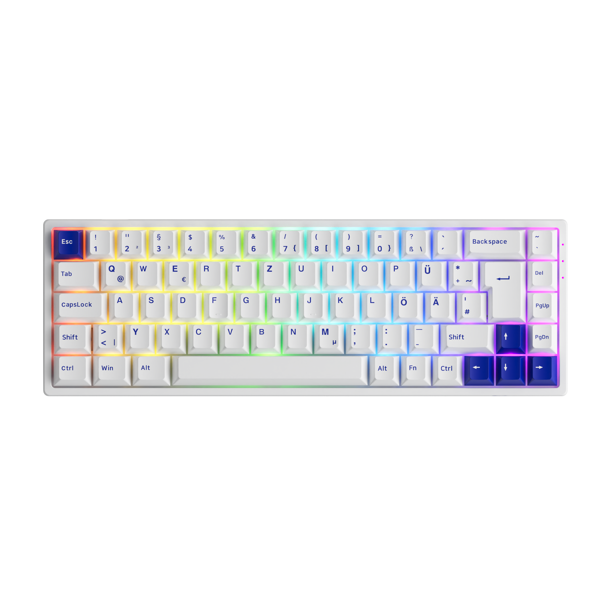 Akko Blue on White 3068B Plus ISO Keyboard with rgb