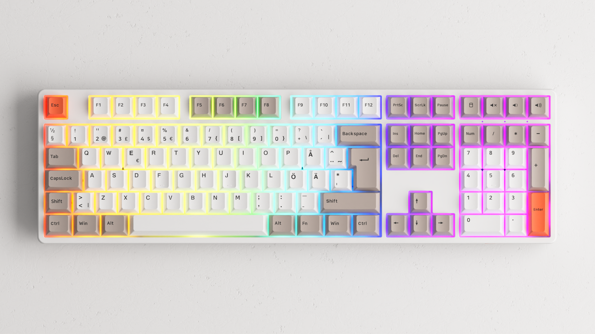 A close view of Steam Engine 5108B Plus ISO DE/Nordic Keyboard with rgb