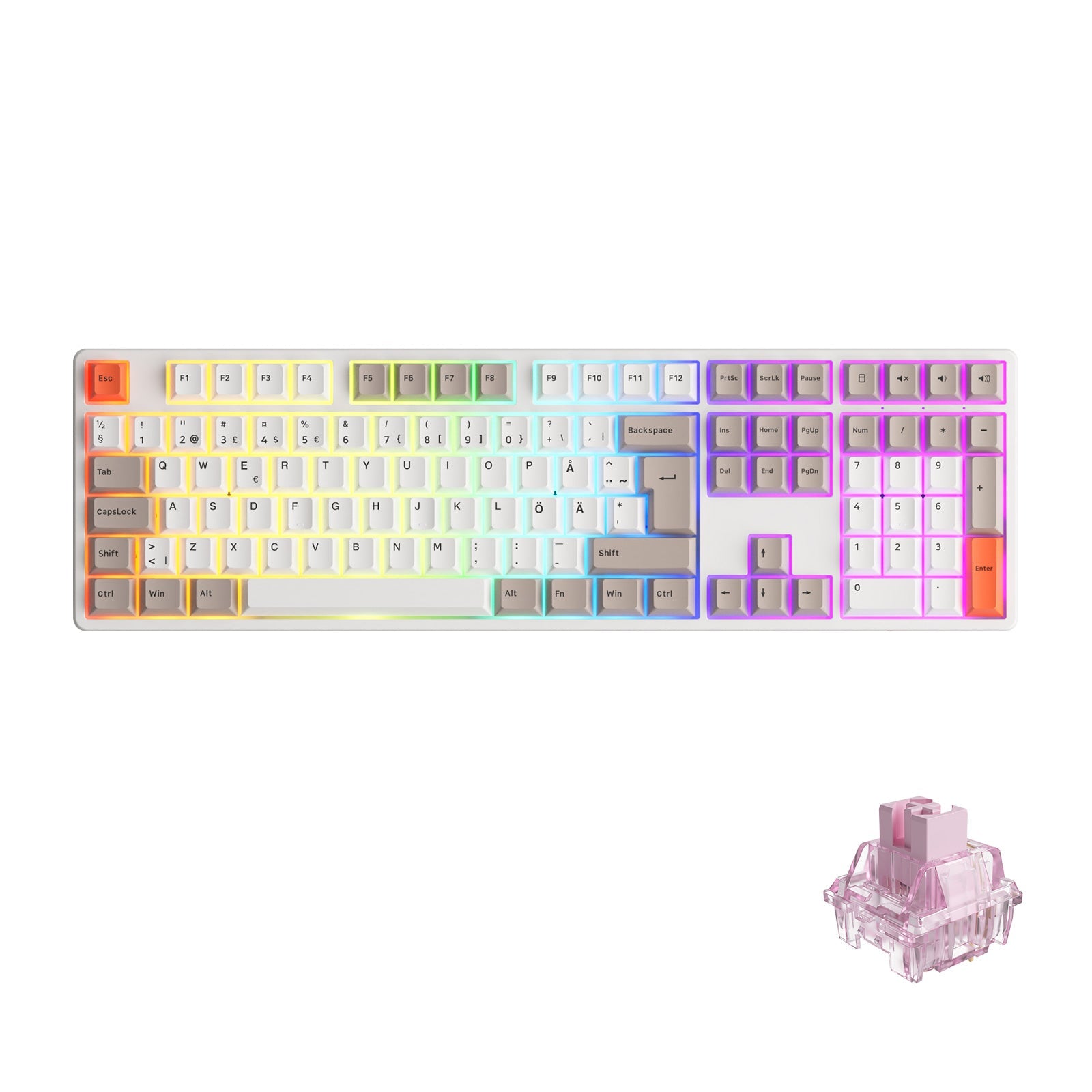 Steam Engine 5108B Plus ISO DE/Nordic Keyboard with rgb and
Akko CS Jelly Pink switch