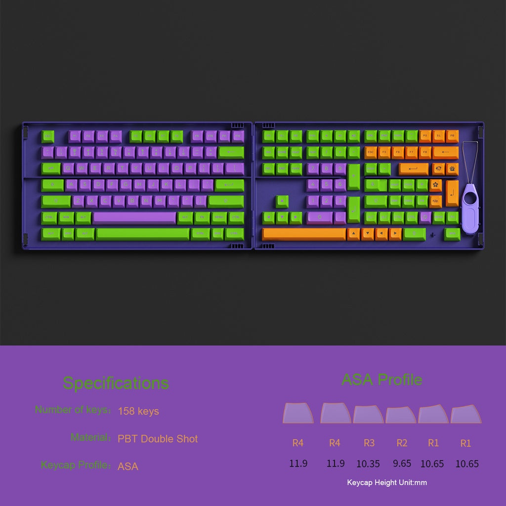 EVA-01 Themed Keycap Set (158-key)