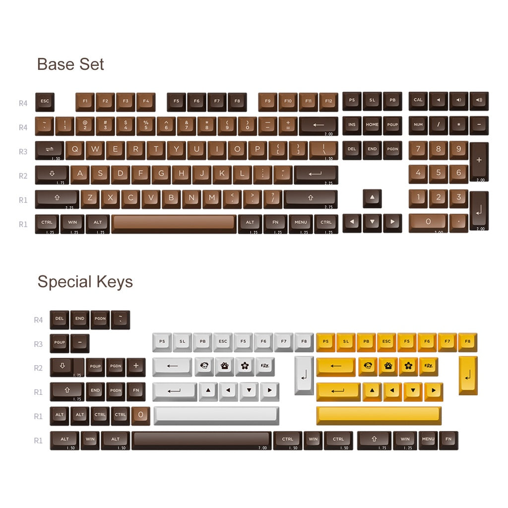 Jeu de touches chocolat (178 touches)