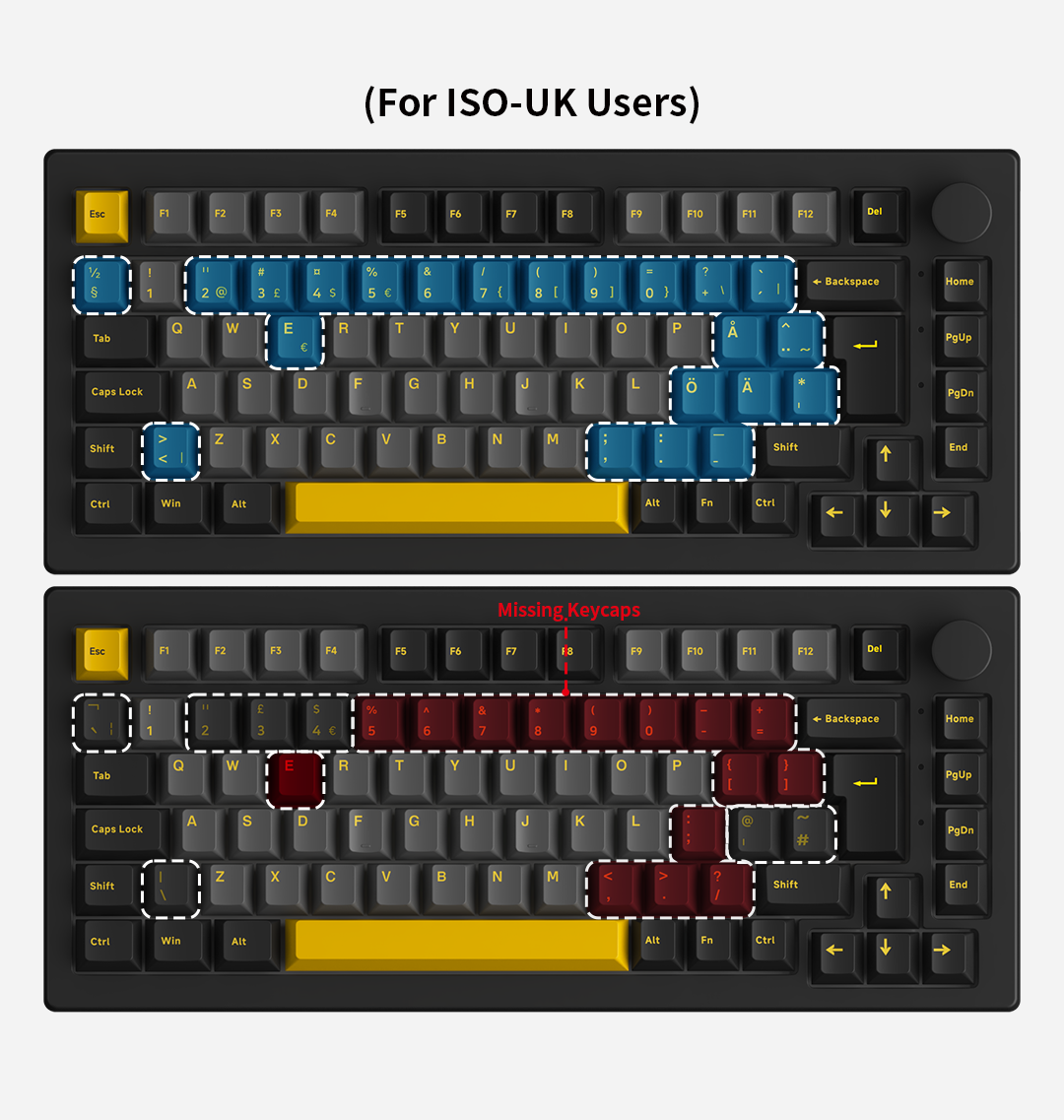 ISO-DE Extra Keycap Set (21-Key)
